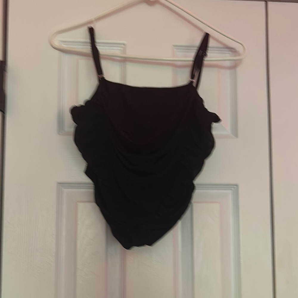 Black Ruched Tank Top